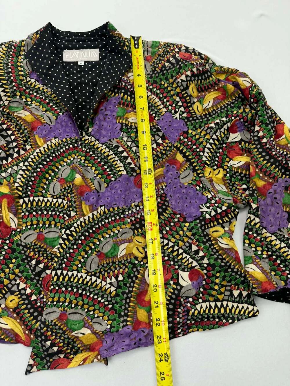 Platinum by Dorothy Schoelen Vintage Abstract Fruit Print Batwing Jacket - Picture 9 of 12